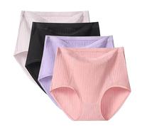 Soutien-gorge en coton 4 pour femme - Grande taille XL 6XL - Culotte taille haute - Sous-vêtements pour femme - Couverture complète - Multipack - Soutien-gorge tendance et atmosphérique, bleu, XL