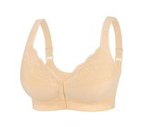 Soutien Gorge en Coton Soutien Gorge Orthopédique Oversize Front Closure Bras for Women Breathable Wireless Bras No Underwire Support Everyday Brassiere Beige 115f