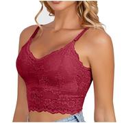 Soutien-Gorge en Dentelle avec Coussinets Confortable et Décontracté Brassiere Femme sans Armature Lingerie Femme avec Bretelles sous-Vêtements Respirant Top pour Quotidien Sport Yoga