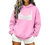 Soutien-Gorge en Dentelle pour Femme, Pull d'hiver à Capuche imprimé | Pull Avec Ecriture Jacquard Top Fantaisie Plus Poche Vetement Mariniere Hawaienne Couverture Poilu Tissu