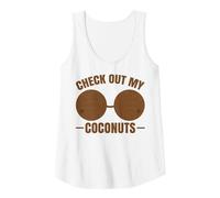 Soutien-Gorge en Noix de Coco pour Adulte Inscription Check Out My Coconuts Shell Débardeur, Femme, Blanc, S