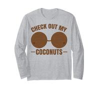 Soutien-Gorge en Noix de Coco pour Adulte Inscription Check Out My Coconuts Shell Manche Longue, Unisexe pour Adultes, Gris Chiné, M