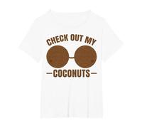 Soutien-Gorge en Noix de Coco pour Adulte Inscription Check Out My Coconuts Shell T-Shirt, Femme Grandes Tailles, Blanc, 4X