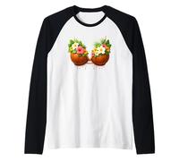 Soutien-gorge en noix de coco pour Halloween, costume de bricolage amusant d'été hawaïen Manche Raglan