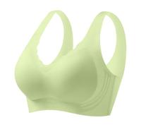Soutien-gorge en soie glacée pour femmes,conception sans coutures,toucher frais,soutien léger et doux,confort respirant,sous-vêtement à bonnets fixes,disponible en plusieurs couleurs.(Light Green,XXL)