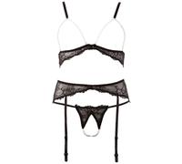 Soutien-Gorge Et String Avec Perles - Noir - Taille L