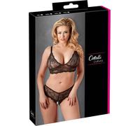 Ensemble soutien gorge et string ouvert noir Taille 2XL