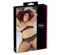 Cottelli Plus Size - ensemble soutien-gorge perlé - noir - XL