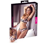 Soutien-gorge et string ouvert - RoseNoir - Taille 90B