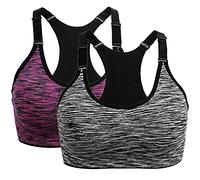 Soutien-gorge Femme Coquille Confortable Bra Bra BHS Armatures Sports Brassières pour Femmes Haut Yoga Course Sans Couture Gym Débardeur Fitness Gilet 2 Pack, i, S
