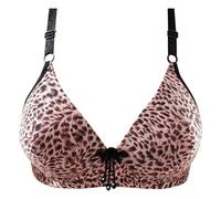 Soutien-Gorge Femme De Sport Brassiere, imprimé léopard Mode Sexy Mince Grande Taille Push Up Paire affaissement sous-vêtements sans à Armatures (36)