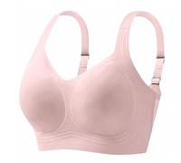 Soutien-Gorge Femme Grande Taille sans Armatures, sans Couture, Couverture intégrale, Maintien adapté, Bralette Confortable pour Sommeil et journée(Pink, XL)