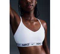 NIKE Soutien-gorge de sport 'Indy' bleu marine / gris clair / blanc, Taille S