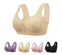 Soutien Gorge Femme Ouvert Devant sans Armature Brassière Confortable Respirant Soutien Gorge Pas Cher Brassières Fitness Yoga Sleep Lingerie Allaitement Daisy Bra Soft BH