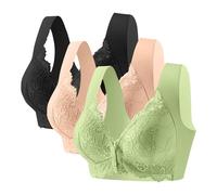 Soutien Gorge Fermeture Devant Dentelle Dos Nu Push Up Soutien Gorge sans Armature Maintien Extreme Couverture Complète Minimiseur Brassière Femme Comfort Everyday