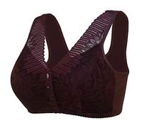 Soutien Gorge Fermeture Devant Femme Coton, Soutien Gorge Push Up Femme sans Traces Couleur Unie Imprimé Chic Classiques Lingerie Confortable Doux Respirante Grande Taille Bouton Brassière pour Sport