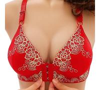 Soutien Gorge Fermeture Devant Femme Sexy, BrassièRe Femme Push Up,Soutien-Gorge Grande Taille Femme Bretelles RéGlables Classique Chic Et éLéGant sous-VêTements Couleur Unie Confortable Bra
