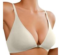 Soutien Gorge Fermeture Devant Femmes Soutien-Gorge À Encolure en V sans Armature Soutien Gorge Non Rembourré Soutien Gorge Sport Maintien Extreme À Larges Bretelles De Maintien Souple