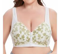 soutien gorge fermeture devant sans armature, soutien-gorge push-up confortable et de maintien comfit soutien gorge grande taille minimiseur brassiere post operatoire ouverture devant (White, 105C)