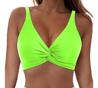 Soutien Gorge Fermeture Devant Soutien Gorge 115b Haut De Bikini De Sport pour Femme Haut Bikini Maillot Bain Rembourré Brassière Femme Coton Blackish Green L
