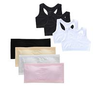Soutien-Gorge Filles sous-Vêtements sans Bretelles, Coton Soutien-Gorge Respirant Fille, Soutien Gorge Invisible avec Coussinets Amovibles, 10-14 Ans Adolescente Brassiere Remboure Tour de Poitrine