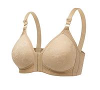 Soutien-gorge fin à l'avant pour femme - Sans bordure - Sous-vêtements de sport pour femme - Une épaule, beige, D