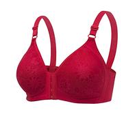 Soutien-gorge fin à l'avant pour femme - Sans bordure - Sous-vêtements de sport pour femme - Une épaule, Rouge, C