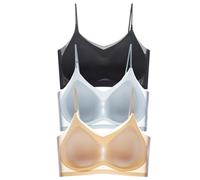 Soutien-gorge fin en soie glacée respirante avec 3 soutiens-gorge amovibles en soie glacée confortable pour femme Taille 42 Taille 46, BK2., XXL