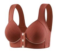 Soutien-gorge fin sans couture pour femme - Soutien doux - Grande poitrine - Petit bonnet fixe - Respirant, rouge brique, 66