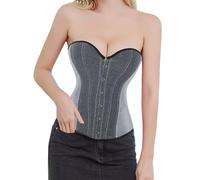 Soutien Gorge Gainant Femme Halloween Ventre Plat Femme, Push-Up Punk sous-Vêtements De Base Dentelle sans Manches Rétro Compression Gothique Jacquard Style Palais Shaper pour Mariage Bal
