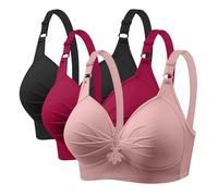 Soutien Gorge Grande Taille Femme Soutien-Gorge sans Armature Dentelle Bra Sexy Respirant Confortable Soutien Bustier Dos Nu Push Up Lingerie pour L'EntraîNement Physique Yoga Jogging Lot De 3