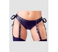 Soutien-Gorge Harnais Ouvert & Culotte Porte-Jarretelles À Menottes