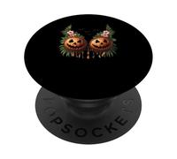 Soutien-gorge hawaïen en coquille de noix de coco citrouille Jack O Lantern Halloween PopSockets PopGrip Adhésif