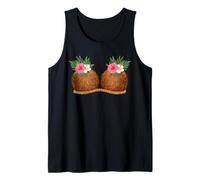 Soutien-Gorge hawaïen en Noix de Coco Funny Coconut Boobs Tiki Luau Hula Débardeur