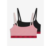 Soutien-gorge HUGO Twin Bralette Design rose noir rouge (2 paires) - XL