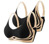 Soutien-gorge lissant pour femme - Grande taille - Anti-affaissement - Sans armatures - Couverture complète - Confortable - Pour le sport, BK2., 3XL