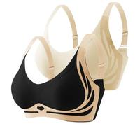 Soutien-gorge lissant pour femme - Grande taille - Anti-affaissement - Sans armatures - Couverture complète - Confortable - Pour le sport, BK1., M