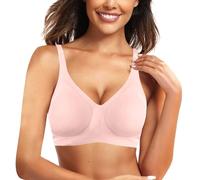 Soutien Gorge Maxi Push Up - Soutien-gorge en dentelle avec boucle latérale avant pour femmes sans anneau en acier mouvement sans couture réglage de la collecte Yoga sommeil soutien-gorge (L)