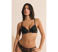 Soutien-gorge N.2 - Le push-up plongeant avec broderie - Dalhia - 90C - Noir - Femme - Etam
