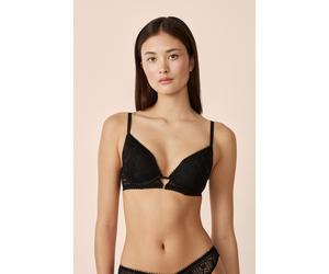 Soutien-gorge N.2 - Le push-up plongeant en dentelle - Aura - 95C - Noir - Femme - Etam