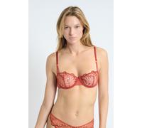 Soutien-gorge N.9 - Balconnet en broderie florale - Nayade - 85D - Potiron - Femme - Etam
