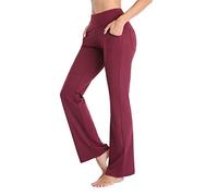 Soutien Gorge Nageur Bleu Pantalon Large Jambe Droite Leggings Taille Haute Fitness Sports Pantalon évasé pour Pantalon de Yoga Yoga avec Poche évasée Femmes Pantalons de Yoga Ensemble Hiver (Red, M)