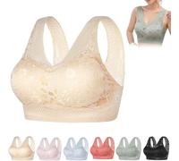 Soutien-gorge orthopédique anti-affaissement pour femme - Soutien-gorge correcteur de posture pour personnes âgées - Soutien-gorge super froncé sans fil, chair, L