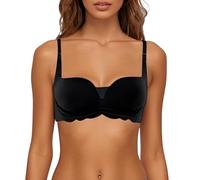 Soutien-gorge pour femme avec petite poitrine, soutien supérieur élargi et épais, Noir , 38