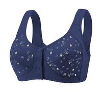 Soutien-Gorge pour Femme Élégant Et Chic Brassiere, de Sport en Dentelle sans Fil sous-vêtement Fin imprimé Bonnet Complet Grande Taille Bouton Avant Cache-Seins Grande Taille (Blue XXXL)