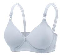 Soutien-gorge pour femme - Grande taille - Fermeture avant - Armatures - Confortable - Soutien - Brassière rembourrée à col en V avec rallonge, bleu, 100D