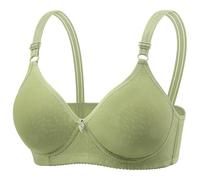 Soutien-gorge pour femme - Grande taille - Fermeture avant - Armatures - Confortable - Soutien - Brassière rembourrée à col en V avec rallonge, Vert, 38D