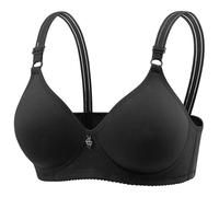 Soutien-gorge pour femme - Grande taille - Fermeture avant - Armatures - Confortable - Soutien - Brassière rembourrée à col en V avec rallonge, Noir , 105B