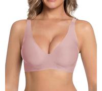 Soutien-gorge pour femme Jelly sans couture - Soutien-gorge push-up imprimé léopard - Soutien-gorge confortable pour le sommeil - Soutien-gorge t-shirt sans fil avec soutien rembourré et bretelles