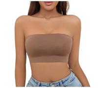 Soutien-gorge pour femme, pas en grande taille, tombe de la poitrine de la fille, avec une ligne sur les épaules, haut à langer, sous-vêtement de soutien, café, M